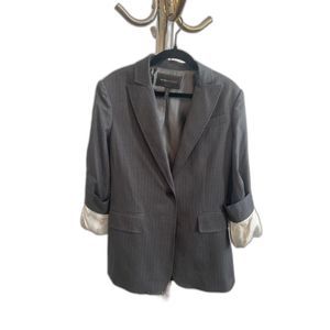 BCBG Maxazria Pinstripe Blazer with Button up Flare Sleeves Size Small
